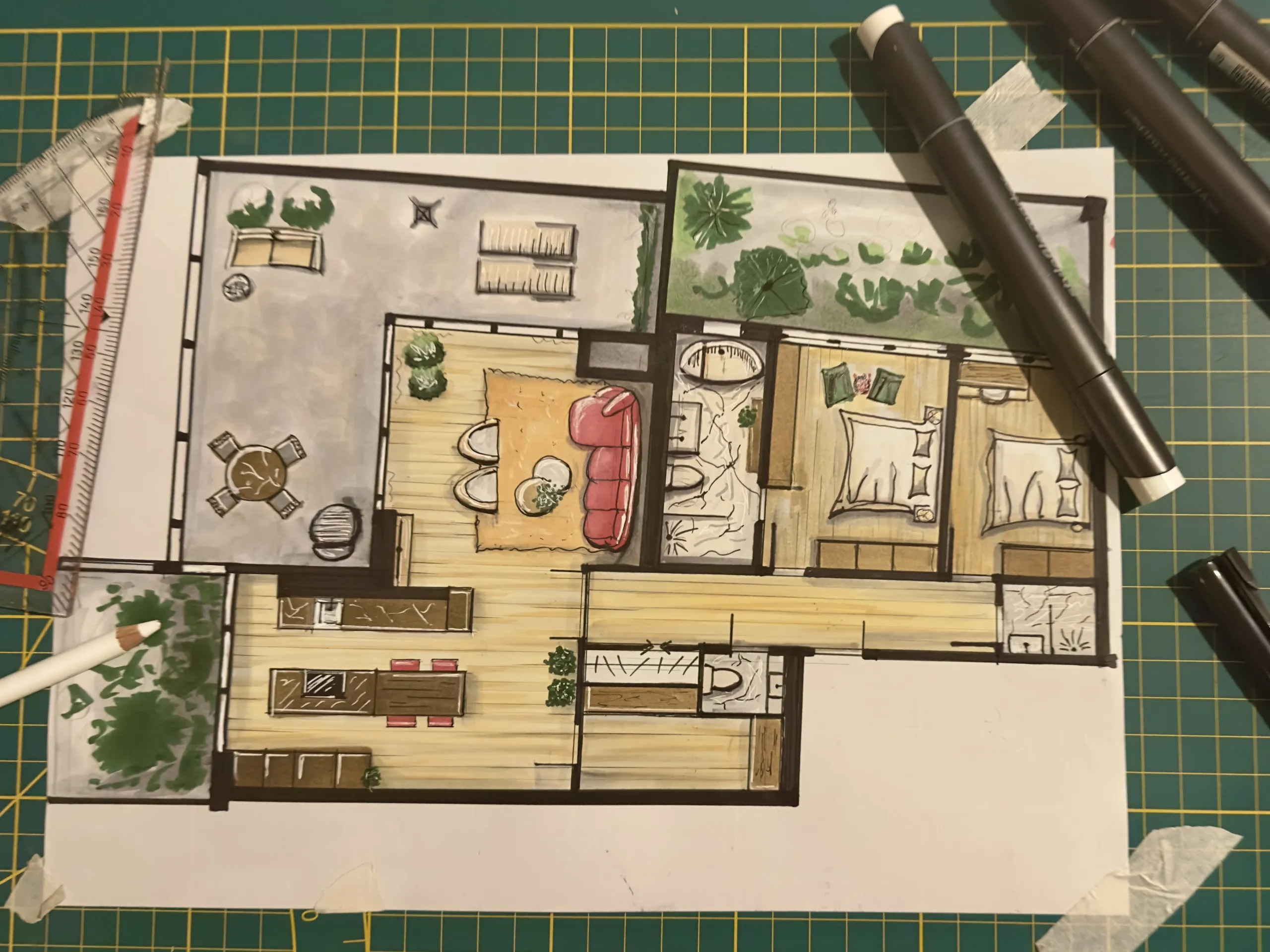 Definitief ontwerp: van creatie van het plan van de woondroom